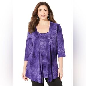 Catherine's Women's Purple 3/4 Sleeve Top
